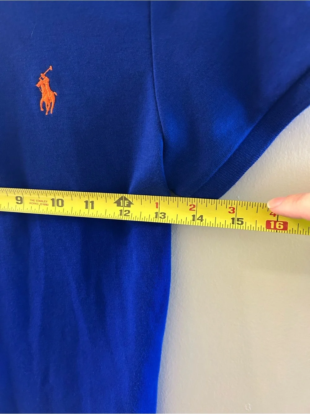 Ralph Lauren Sport slim fit Blue Polo Shirt with Orange Logo